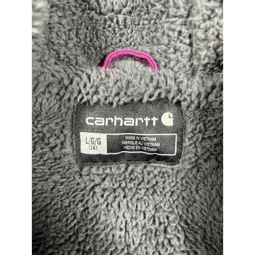Carhartt Girl's Large (14) Sierra Sherpa-Lined Jacket - Plum Caspia - TK6303-B